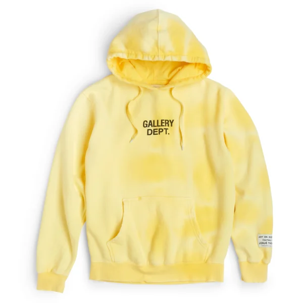 Sunfaded Center Logo Hoodie Yellow